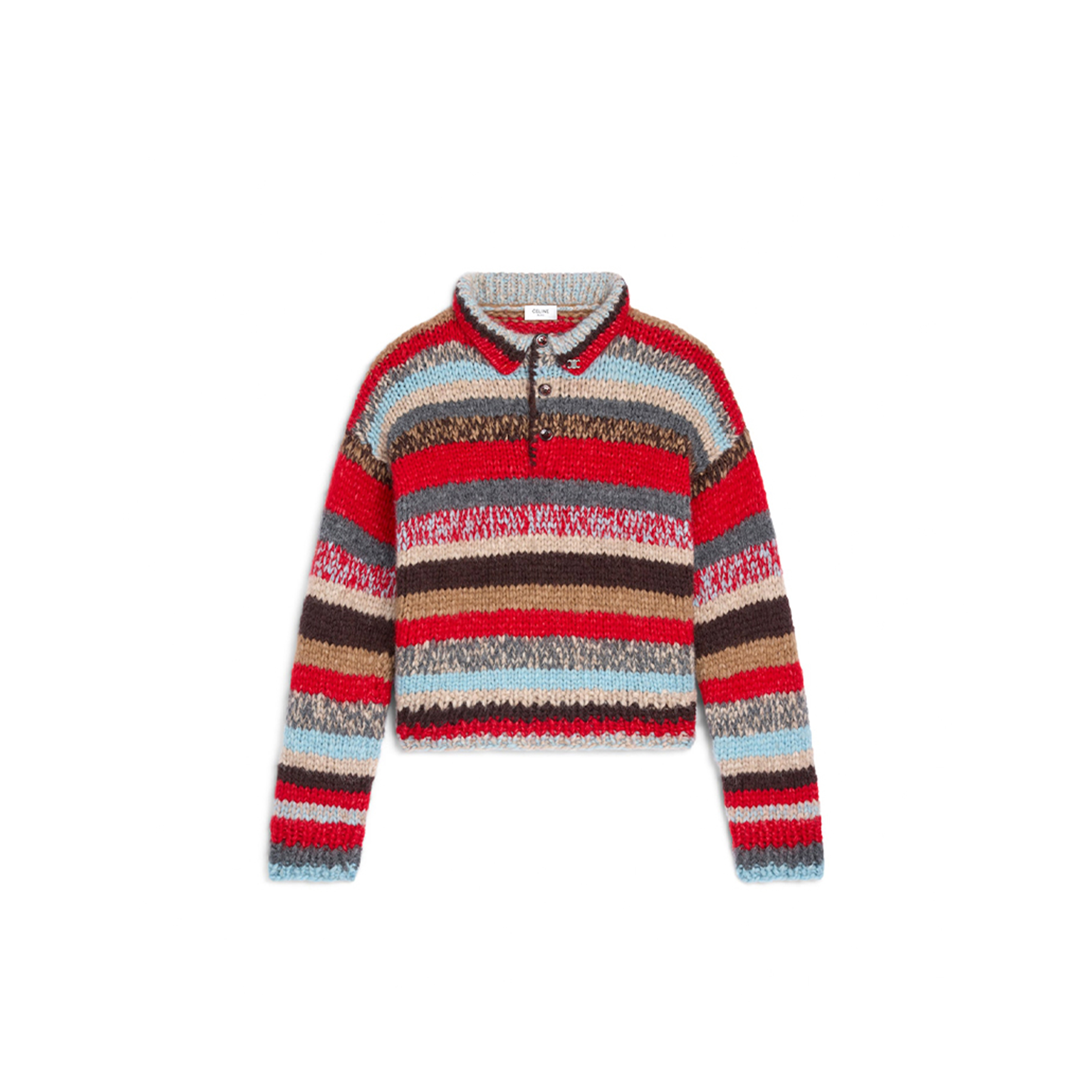 CELINE POLO SWEATER IN MOULINE ALPACA AND WOOL RY0QH2V08.GDR9